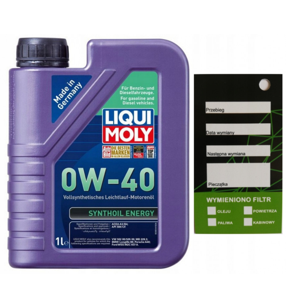 LIQUI MOLY OLEJ SYNTHOIL ENERGY 0W-40 1l - 9514