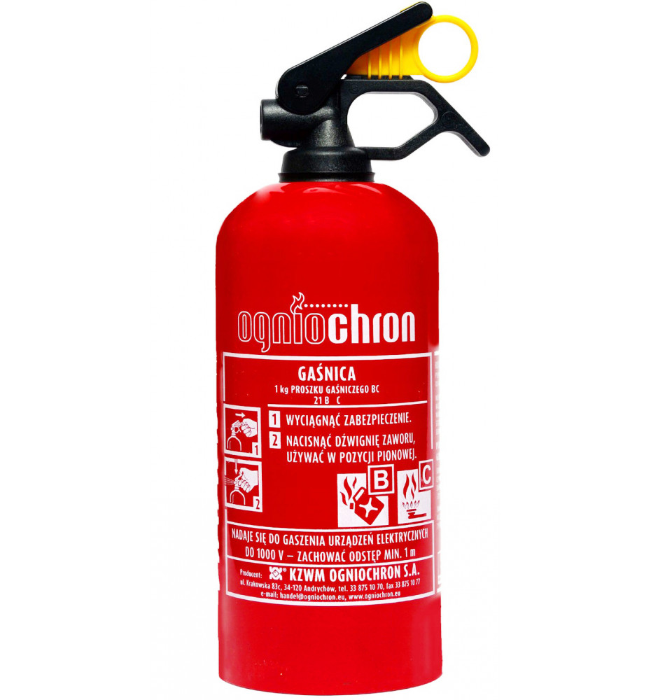 GAŚNICA SAMOCHODOWA PROSZKOWA - 1 kg BC