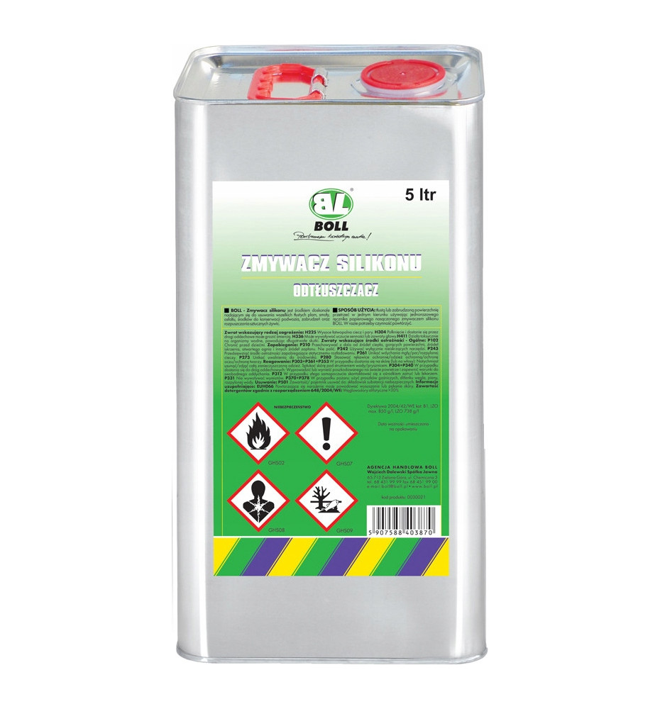 BOLL ZMYWACZ SILIKONU ODTŁUSZCZACZ TŁUSTE PLAMY 5L