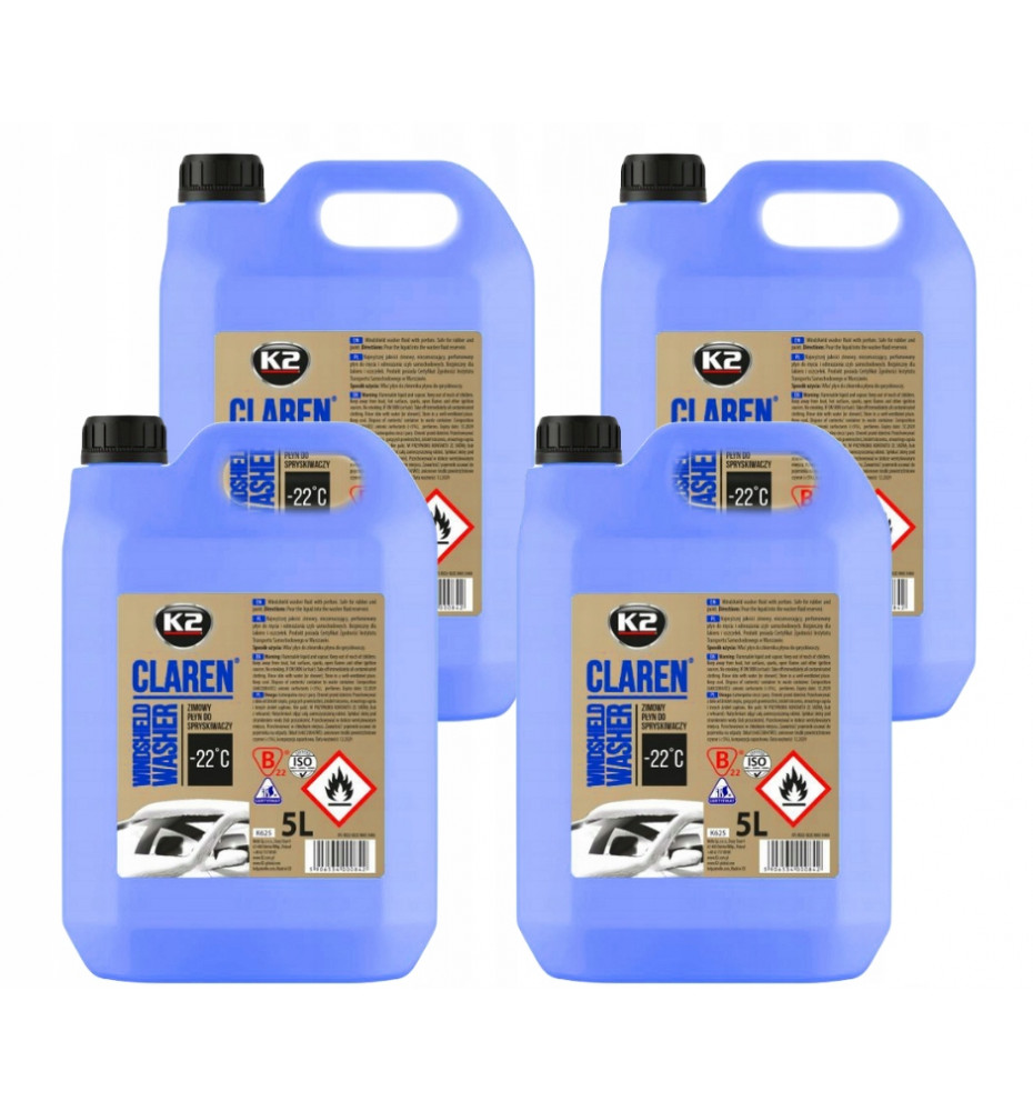 ZIMOWY PŁYN DO SPRYSKIWACZY - 22C K2 CLAREN - 4x5L