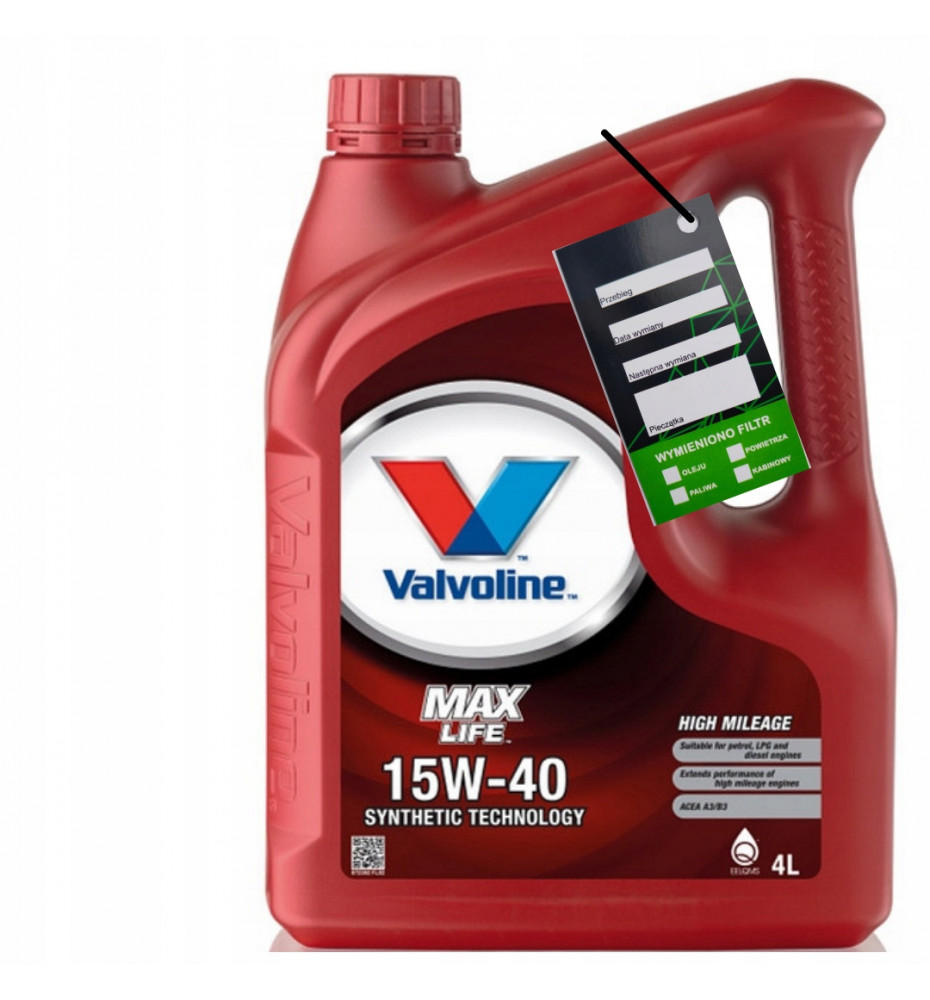 VALVOLINE MAXLIFE A3/B4 15W40 4L